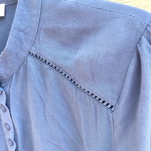 Umgee Popover Tunic Long Trumpet Sleeves Blue Med - Picture 6 of 13